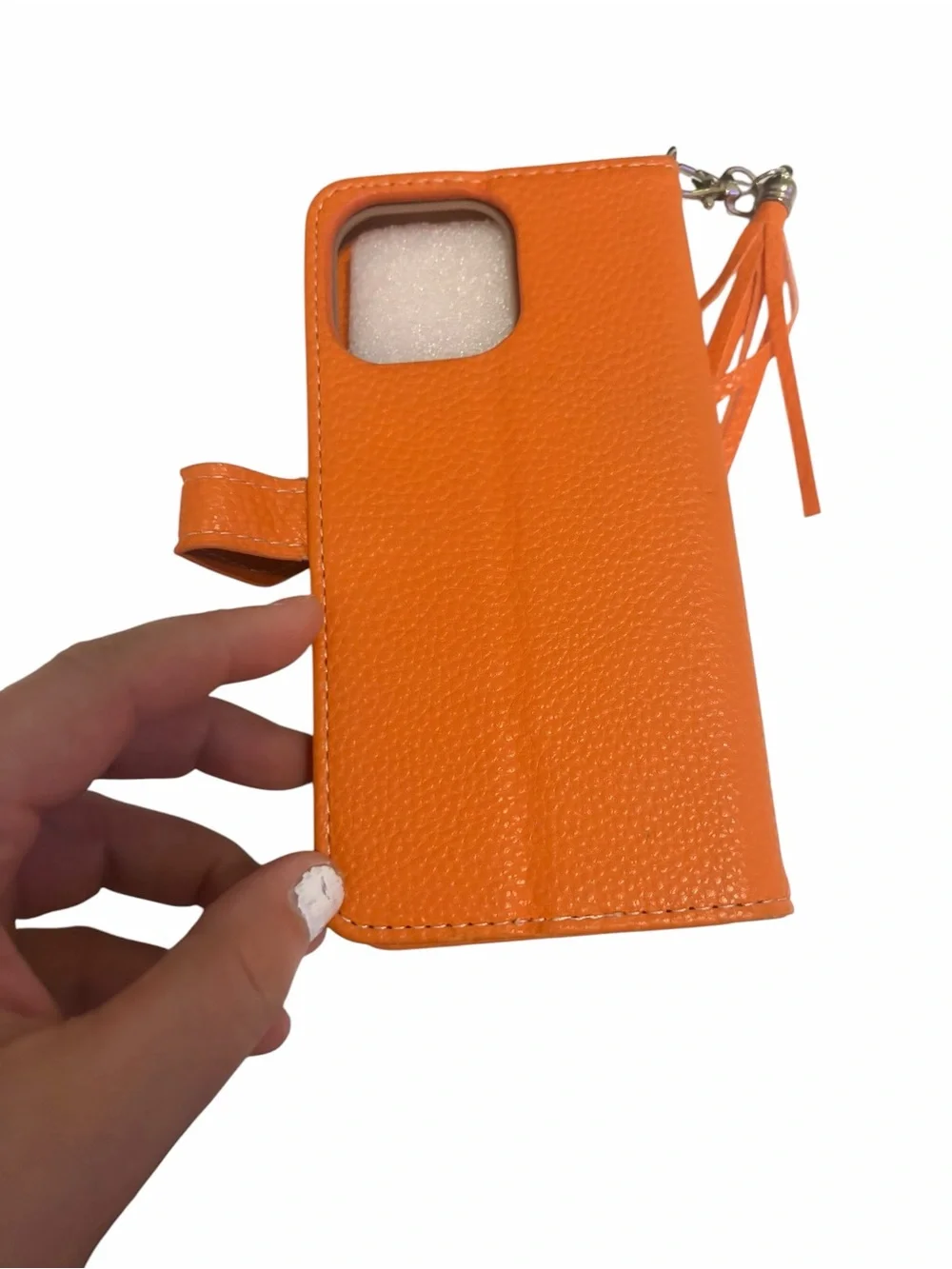 Kate Spade Orange iPhone Max Wallet Case Card Holder Tassel Folio